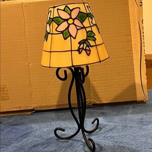 Stained Glass Floral Tealight Candle Lamp